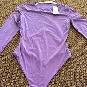 New with tag, naked, wardrobe, crewneck, bodysuit, and violet size small